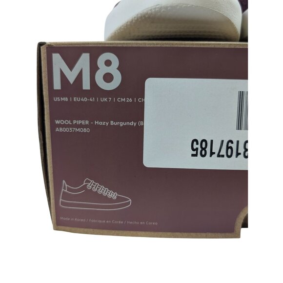 Allbirds Mens Wool Piper Hazy Burgundy Mens 8 Sneakers Sustainable Casual Shoe - Picture 5 of 9